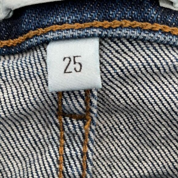 Agolde Sophie Dark Wash Blue High Rise Frayed Hem Stretch Denim Skinny Jeans Siz - Picture 5 of 10